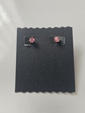 Gold-Setting Pink Crystal Stud Earrings - Women Jewelry